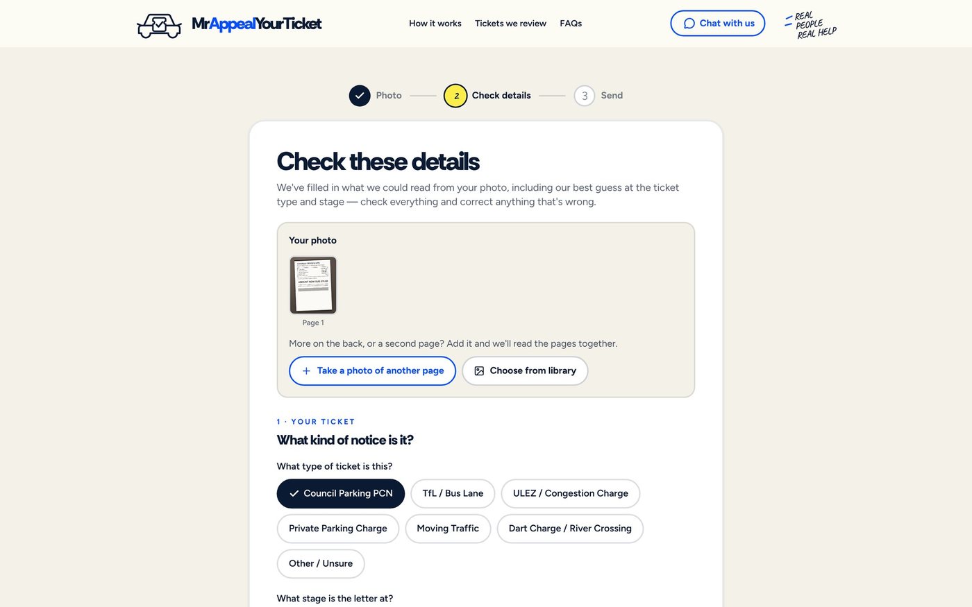 Check these details page with fields filled in from the photo